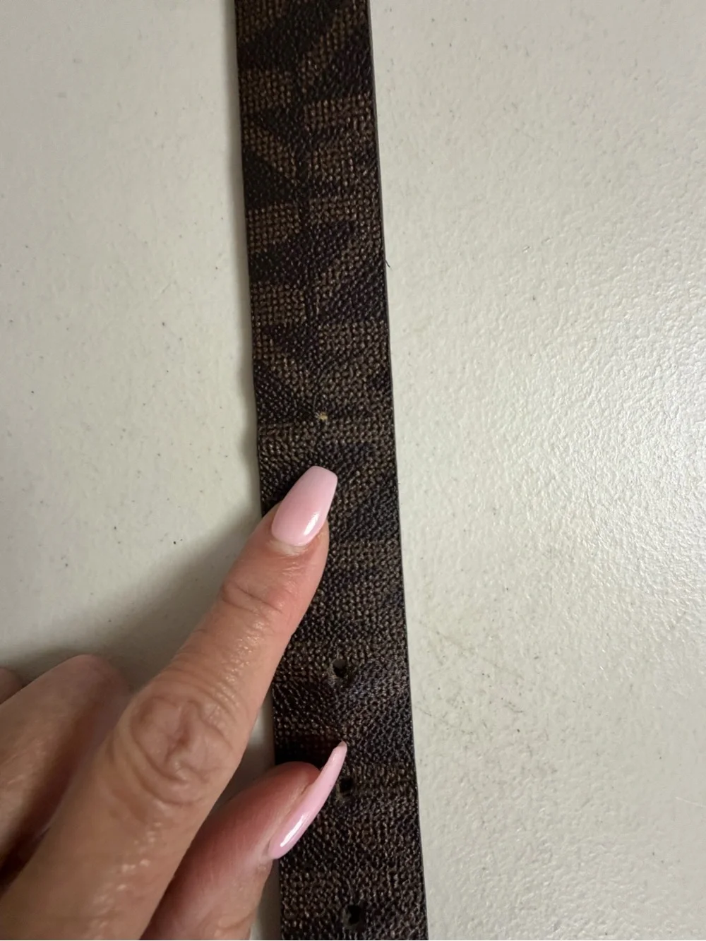 Michael Kors Women’s Reversible  Brown & Black Logo Leather Belt with Gold Buckl